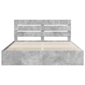 Σκελετός Κρεβατιού Σκυρόδεμα Γκρι 180 x 200 cm Μηχανήματος Ξύλο