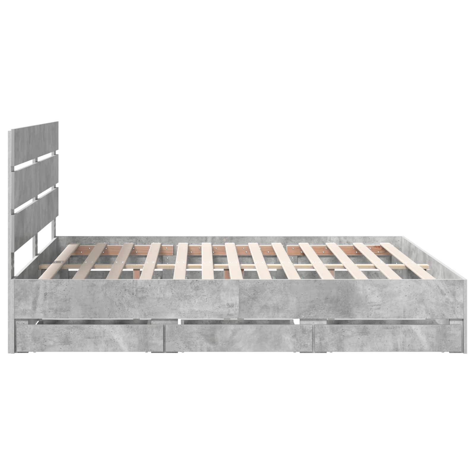 Σκελετός Κρεβατιού Σκυρόδεμα Γκρι 180 x 200 cm Μηχανήματος Ξύλο