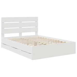 Σκελετός Κρεβατιού Λευκό 150 x 200 cm Μηχανήματος Ξύλο