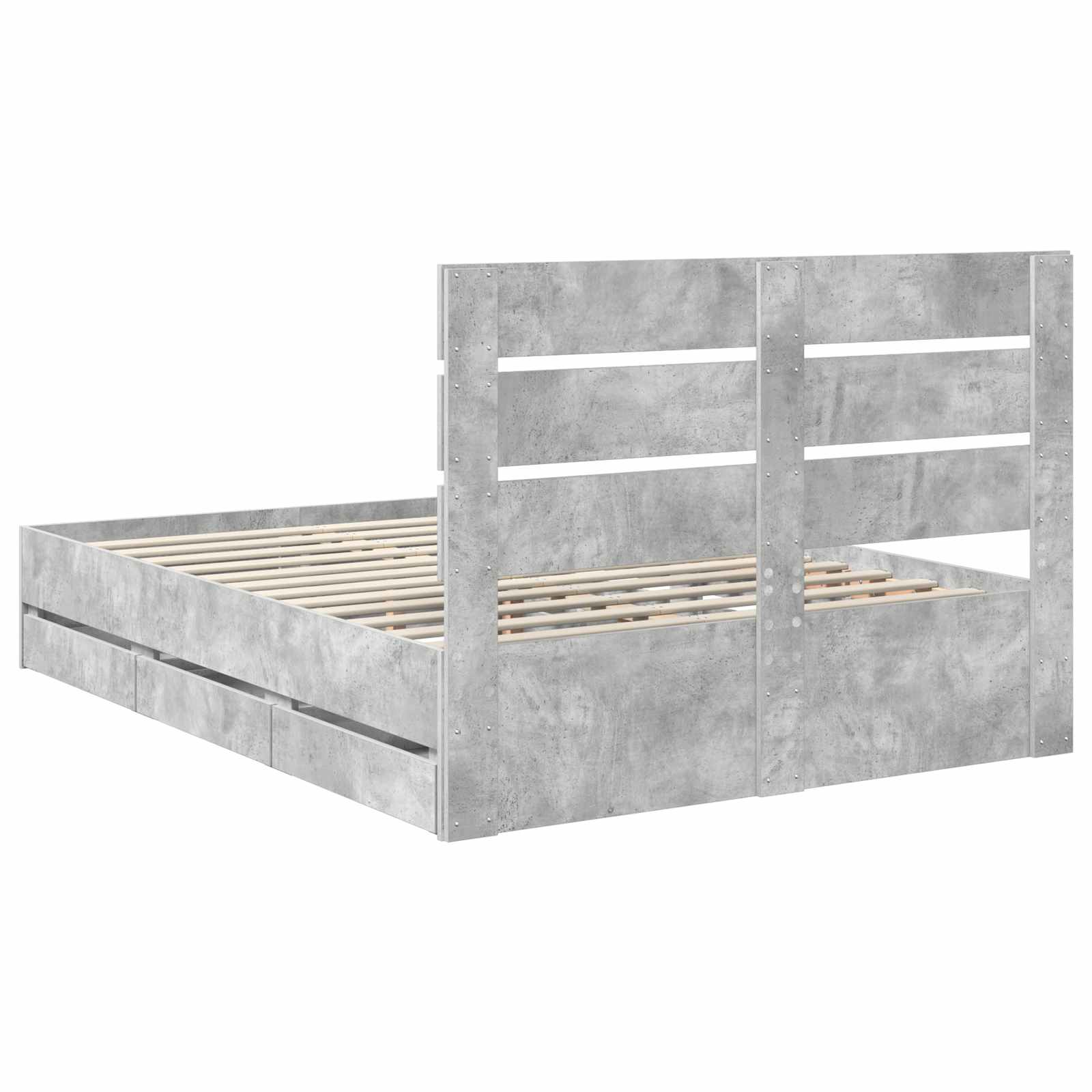 Σκελετός Κρεβατιού Σκυρόδεμα Γκρι 140 x 200 cm Μηχανήματος Ξύλο