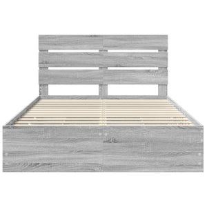 Σκελετός Κρεβατιού Γκρίζο Σονομα 140 x 200 cm Μηχανήματος Ξύλο