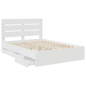 Σκελετός Κρεβατιού Λευκό 140 x 190 cm Μηχανήματος Ξύλο