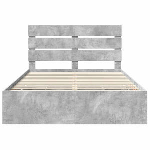 Σκελετός Κρεβατιού Σκυρόδεμα Γκρι 140 x 190 cm Μηχανήματος Ξύλο