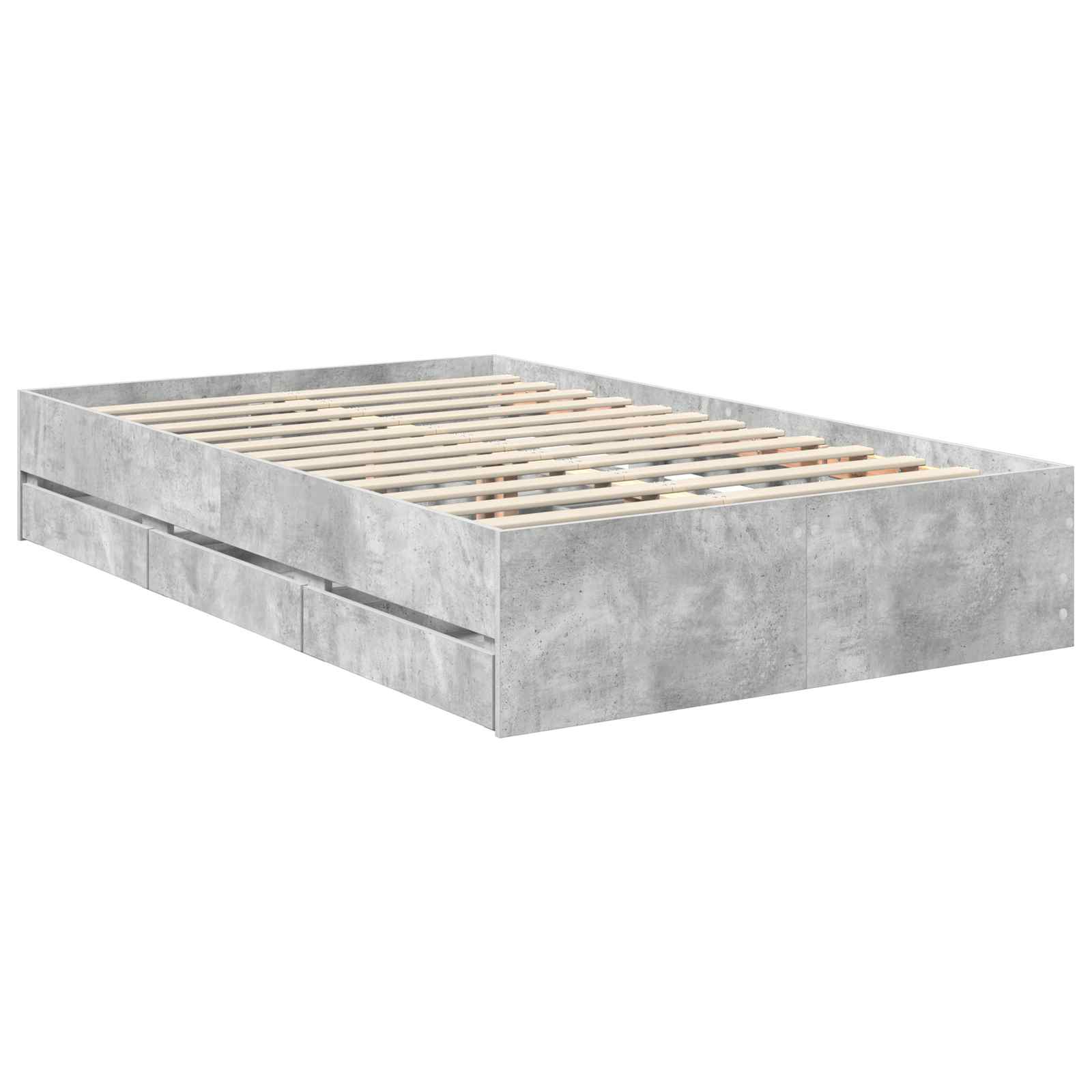 Σκελετός Κρεβατιού Σκυρόδεμα Γκρι 120 x 200 cm Μηχανήματος Ξύλο - Pakobazaar