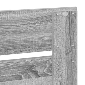 Σκελετός Κρεβατιού Γκρίζο Σονομα 120 x 190 cm Μηχανήματος Ξύλο