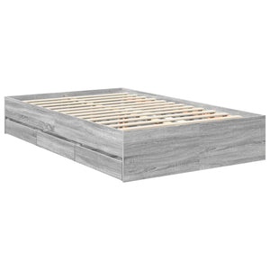 Σκελετός Κρεβατιού Γκρίζο Σονομα 120 x 190 cm Μηχανήματος Ξύλο