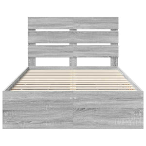 Σκελετός Κρεβατιού Γκρίζο Σονομα 120 x 190 cm Μηχανήματος Ξύλο