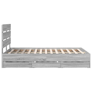Σκελετός Κρεβατιού Γκρίζο Σονομα 120 x 190 cm Μηχανήματος Ξύλο