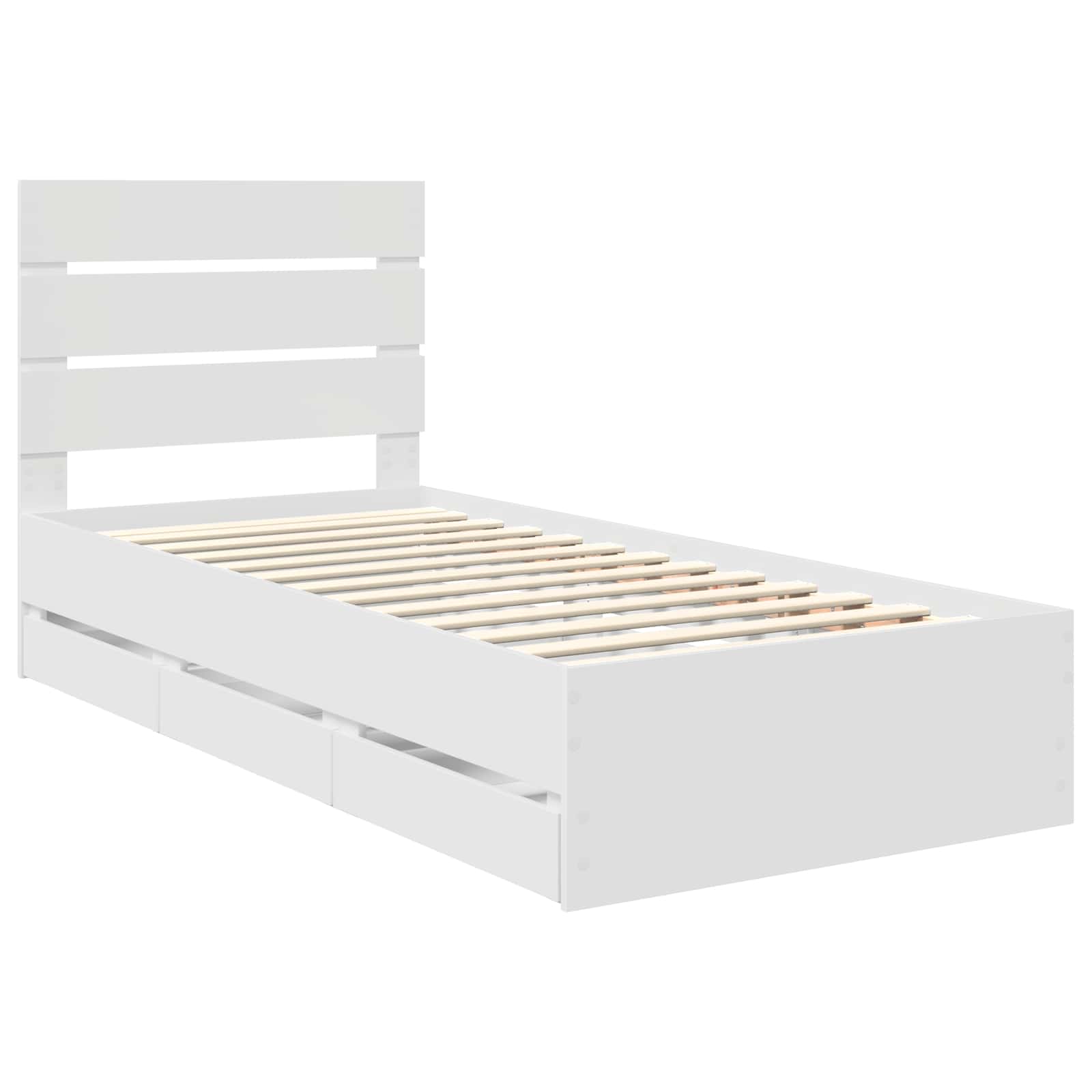 Σκελετός Κρεβατιού Λευκό 100 x 200 cm Μηχανήματος Ξύλο