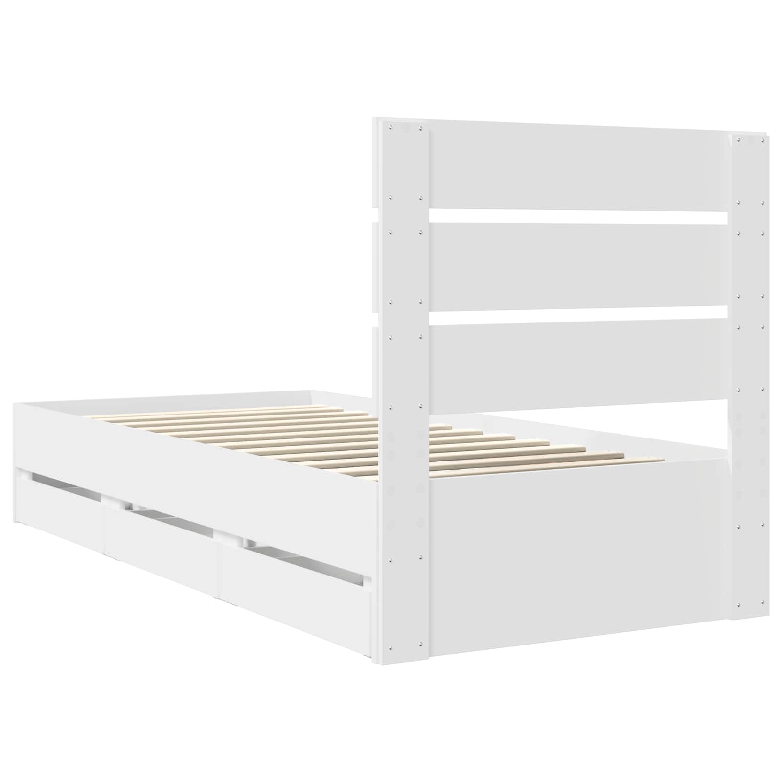 Σκελετός Κρεβατιού Λευκό 90 x 190 cm Μηχανήματος Ξύλο