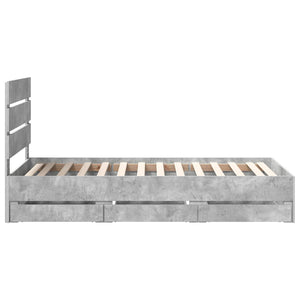 Σκελετός Κρεβατιού Σκυρόδεμα Γκρι 90 x 190 cm Μηχανήματος Ξύλο