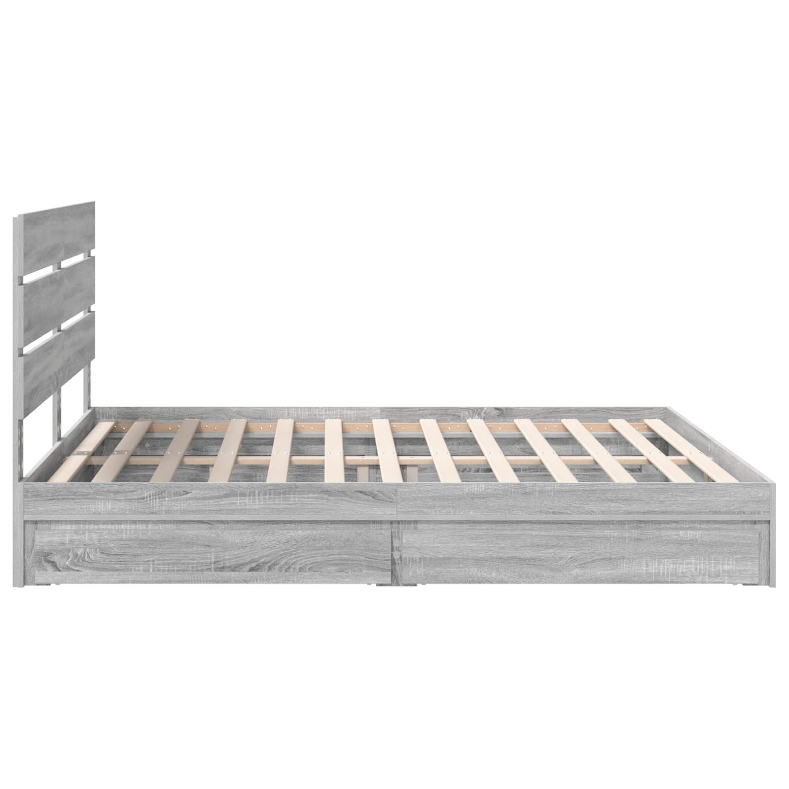 Κρεβάτι Αποθήκης Γκρίζο Σονομα 200 x 200 cm Επεξεργασμένο ξύλο