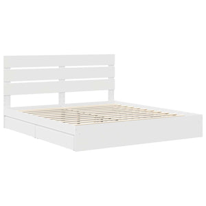 Κρεβάτι Αποθήκης Λευκό 180 x 200 cm Επεξεργασμένο Ξύλο
