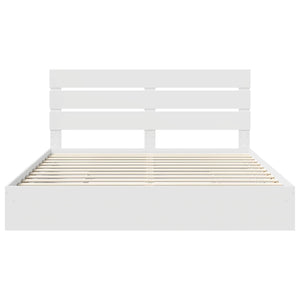 Κρεβάτι Αποθήκης Λευκό 180 x 200 cm Επεξεργασμένο Ξύλο