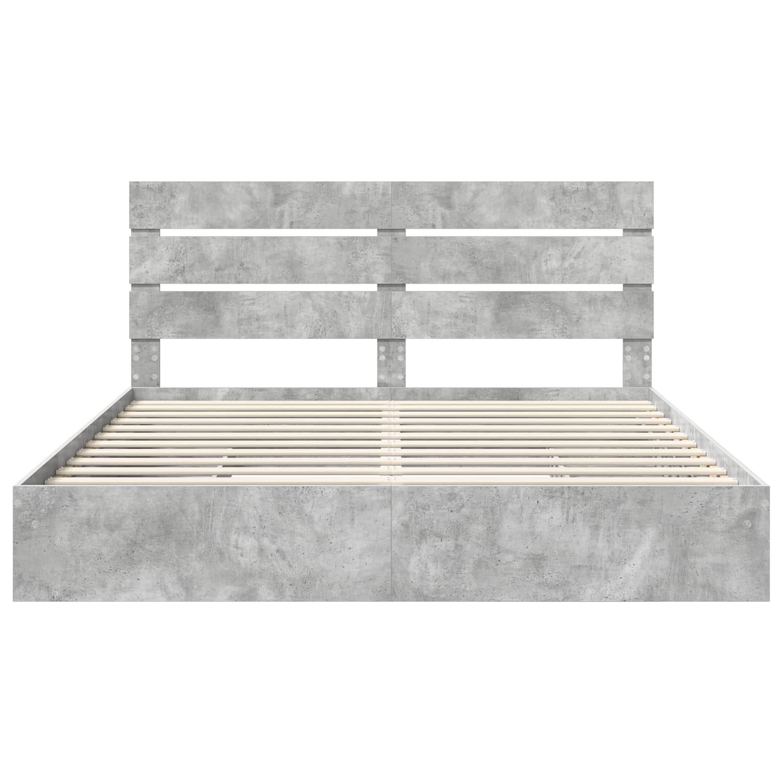 Κρεβάτι Αποθήκης Σκυρόδεμα Γκρι 180 x 200 cm Επεξεργασμένο ξύλο - Pakobazaar