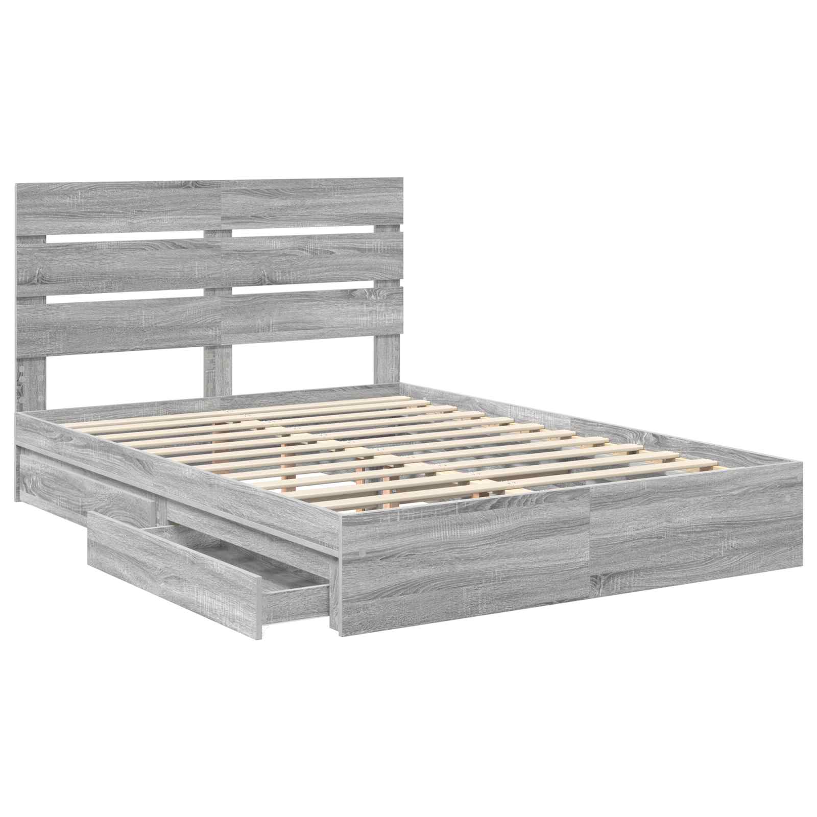 Κρεβάτι Αποθήκης Γκρίζο Σονομα 160 x 200 cm Επεξεργασμένο ξύλο