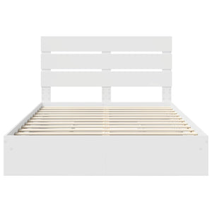 Κρεβάτι Αποθήκης Λευκό 150 x 200 cm Επεξεργασμένο Ξύλο
