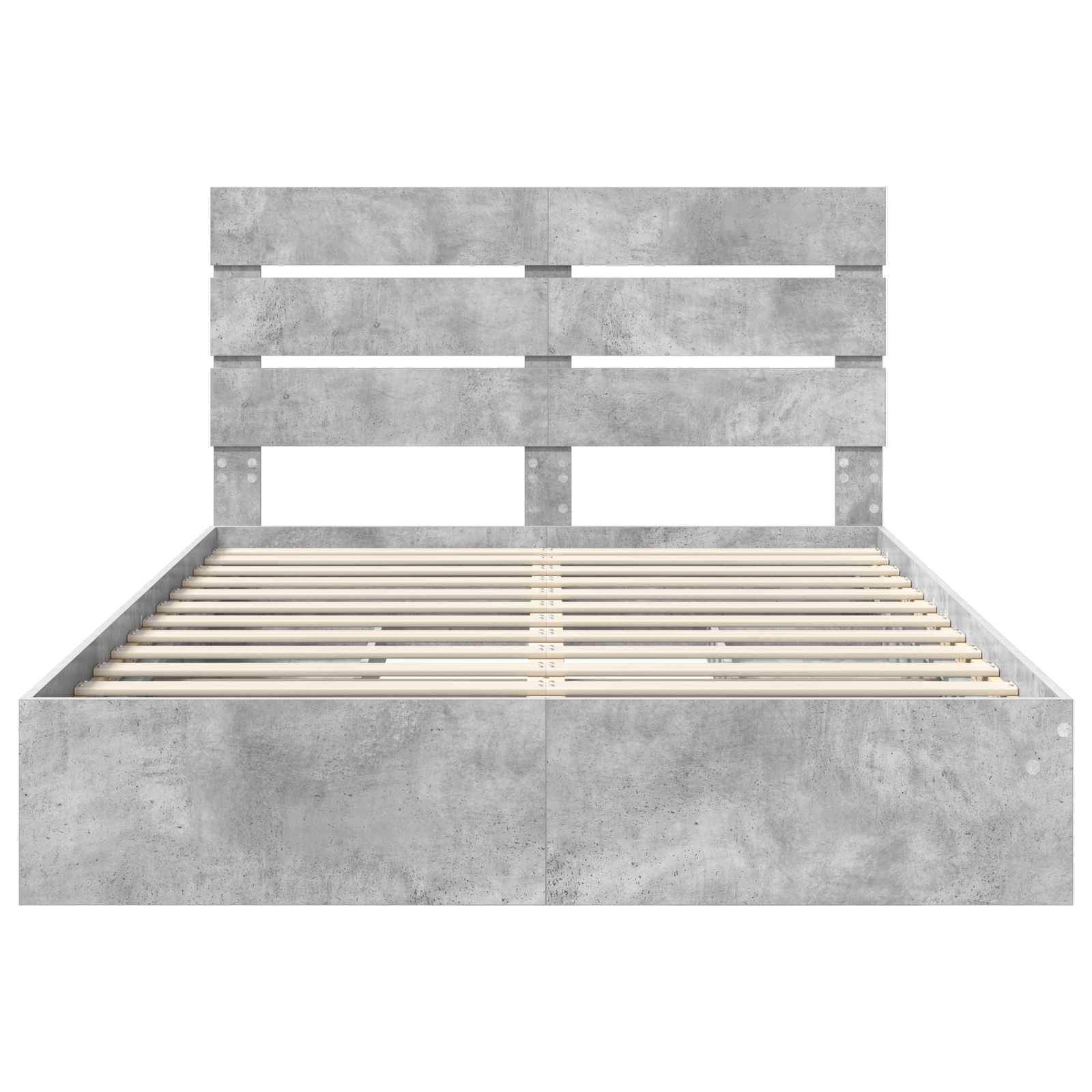 Κρεβάτι Αποθήκης Σκυρόδεμα Γκρι 150 x 200 cm Επεξεργασμένο ξύλο
