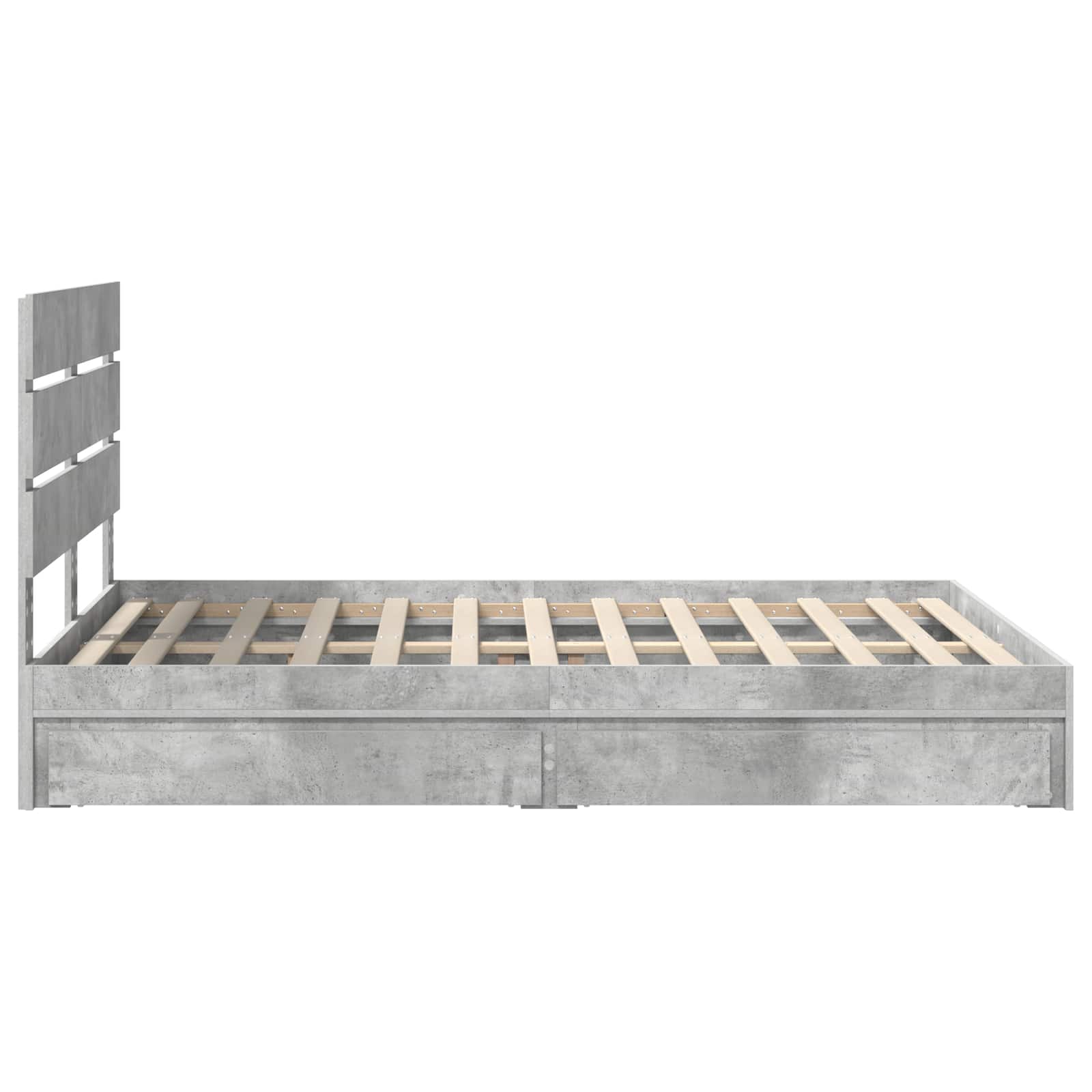 Κρεβάτι Αποθήκης Σκυρόδεμα Γκρι 150 x 200 cm Επεξεργασμένο ξύλο