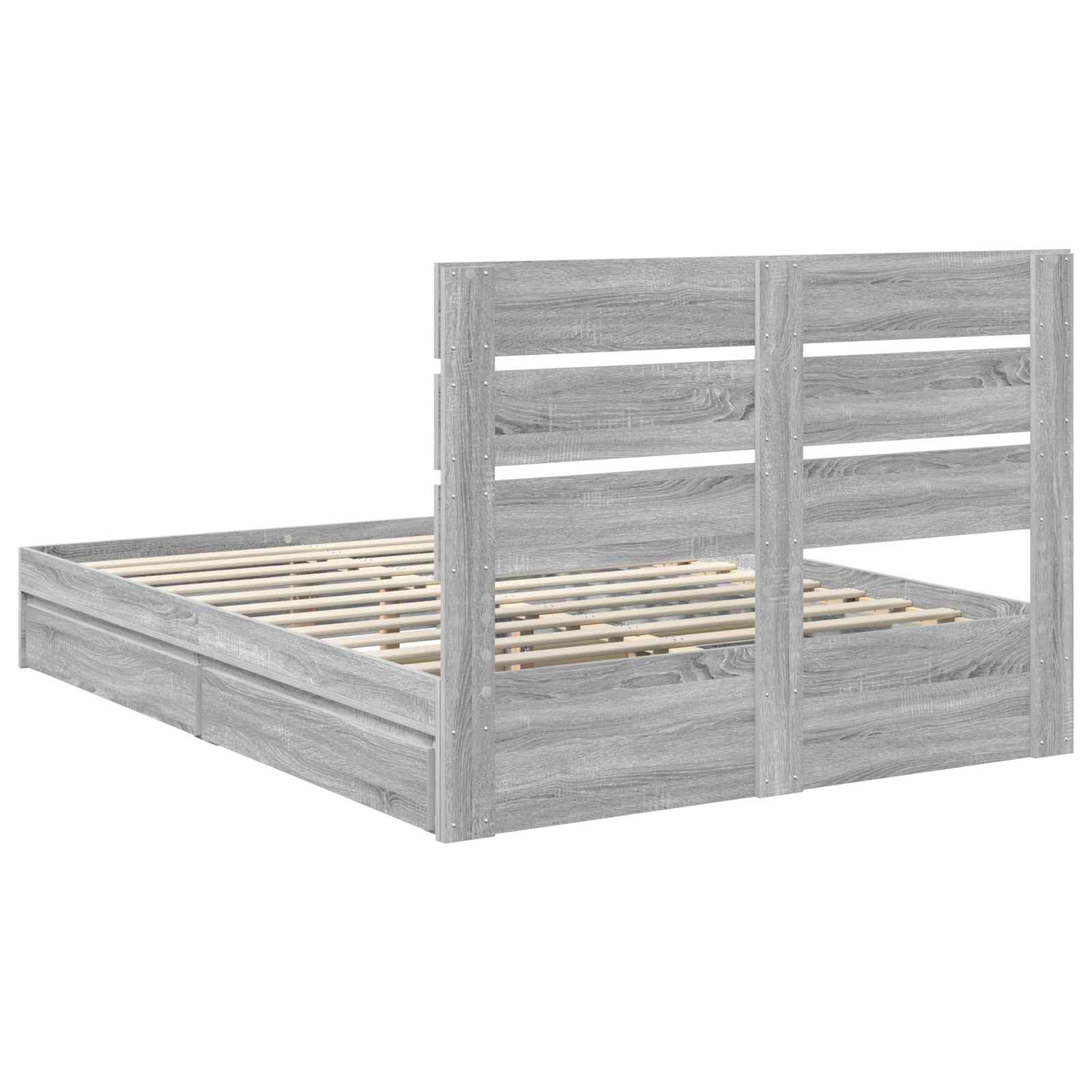 Κρεβάτι Αποθήκης Γκρίζο Σονομα 150 x 200 cm Επεξεργασμένο ξύλο