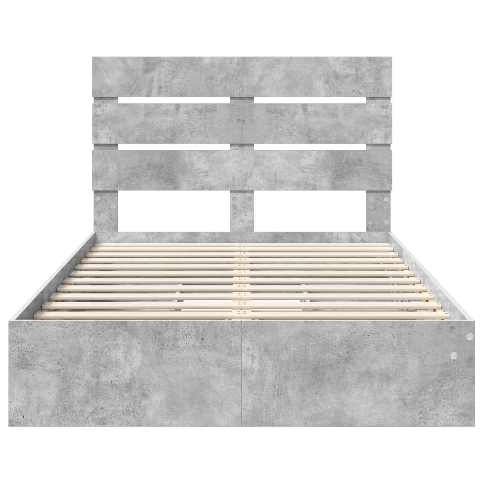 Κρεβάτι Αποθήκης Σκυρόδεμα Γκρι 135 x 190 cm Επεξεργασμένο ξύλο