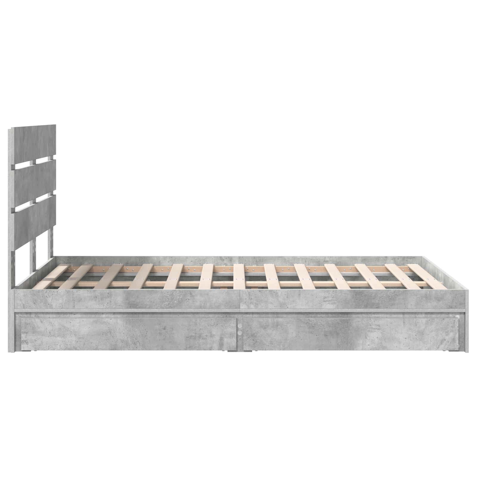 Κρεβάτι Αποθήκης Σκυρόδεμα Γκρι 135 x 190 cm Επεξεργασμένο ξύλο