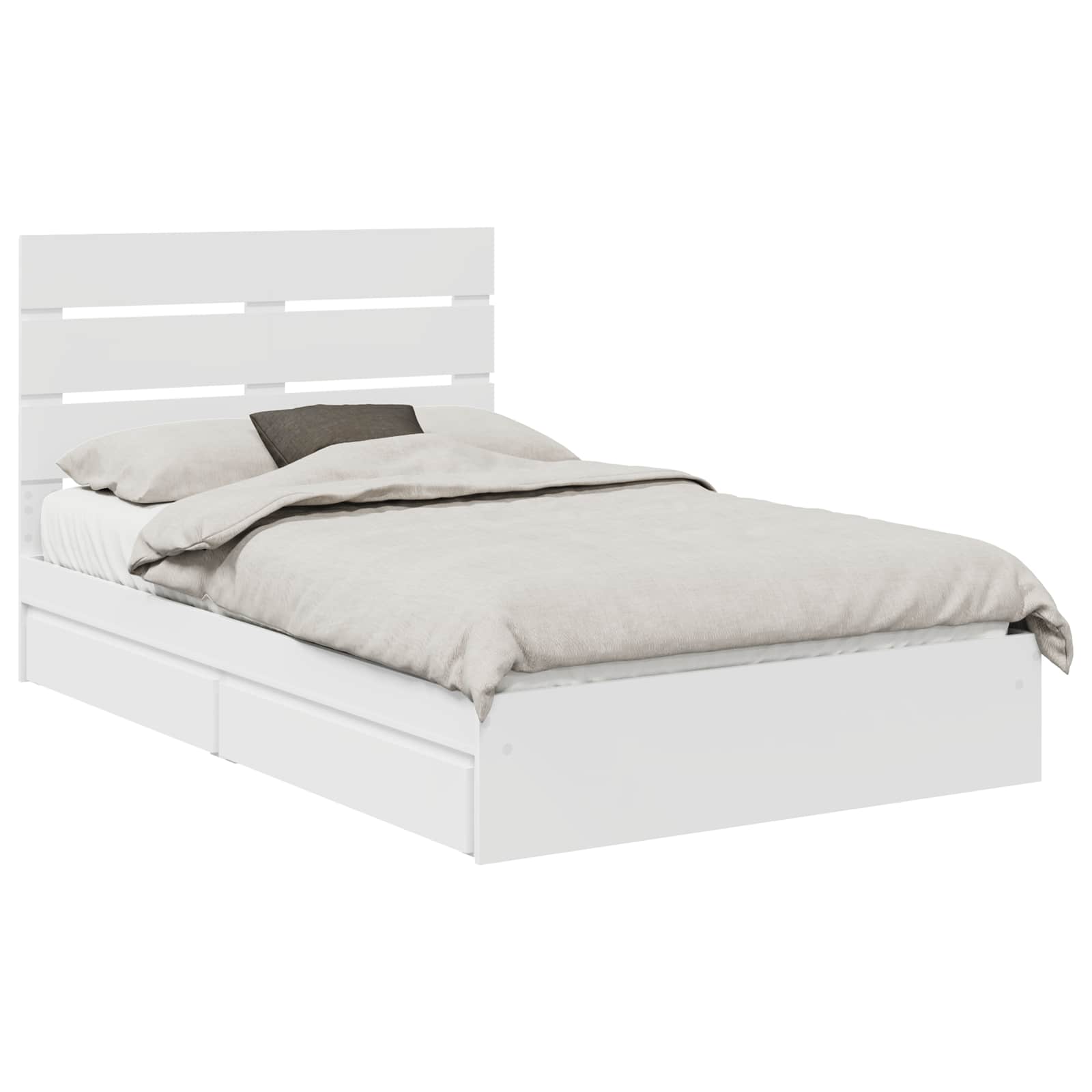 Κρεβάτι Αποθήκης Λευκό 120 x 190 cm Επεξεργασμένο Ξύλο
