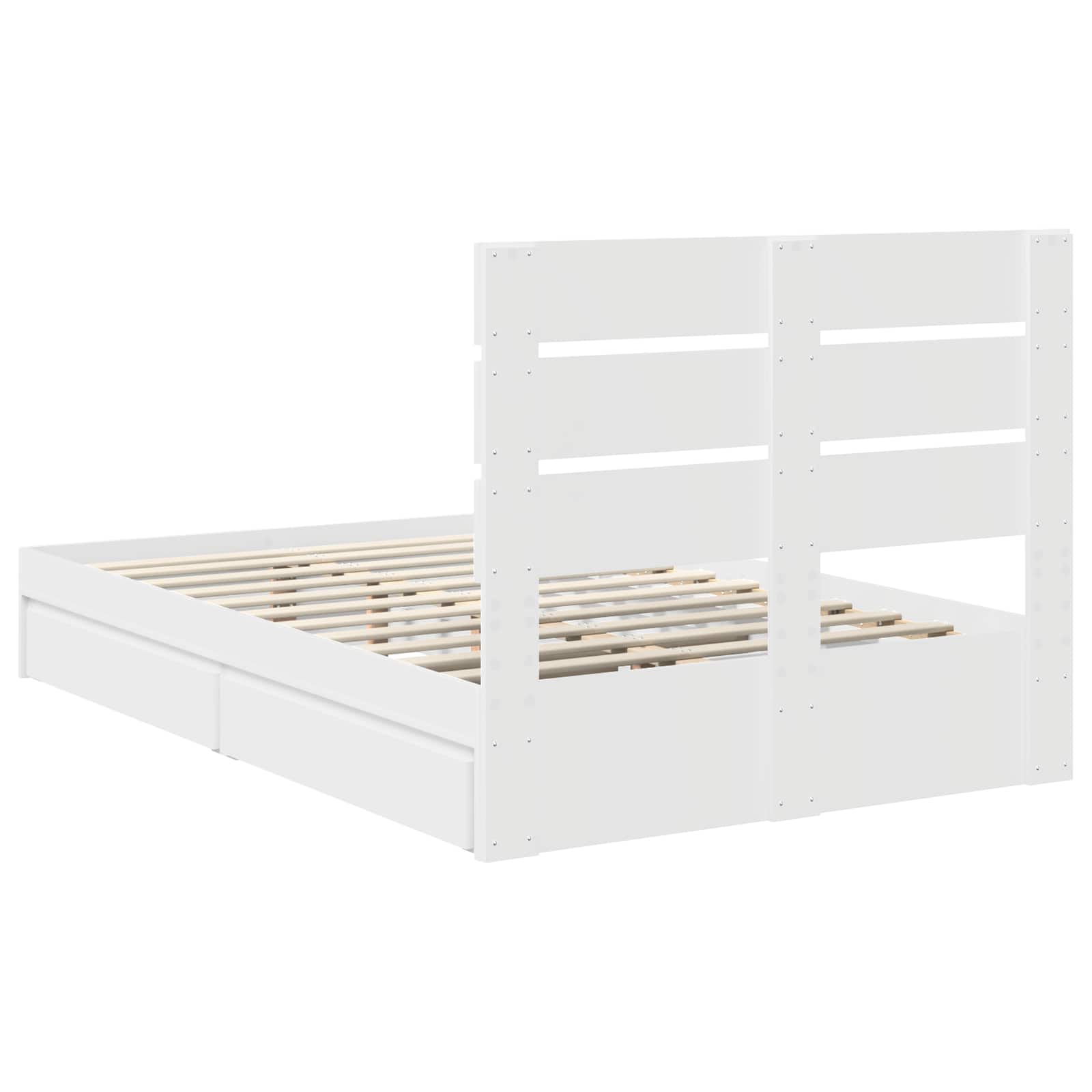 Κρεβάτι Αποθήκης Λευκό 120 x 190 cm Επεξεργασμένο Ξύλο