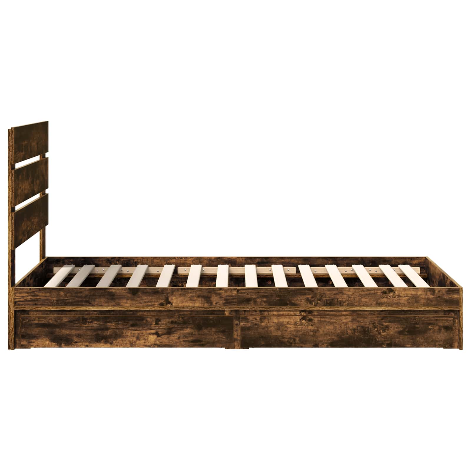 Κρεβάτι Αποθήκης Καπνιστό Δρύς 90 x 200 cm Επεξεργασμένο ξύλο