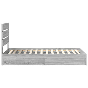 Κρεβάτι Αποθήκης Γκρίζο Σονομα 90 x 190 cm Επεξεργασμένο Ξύλο
