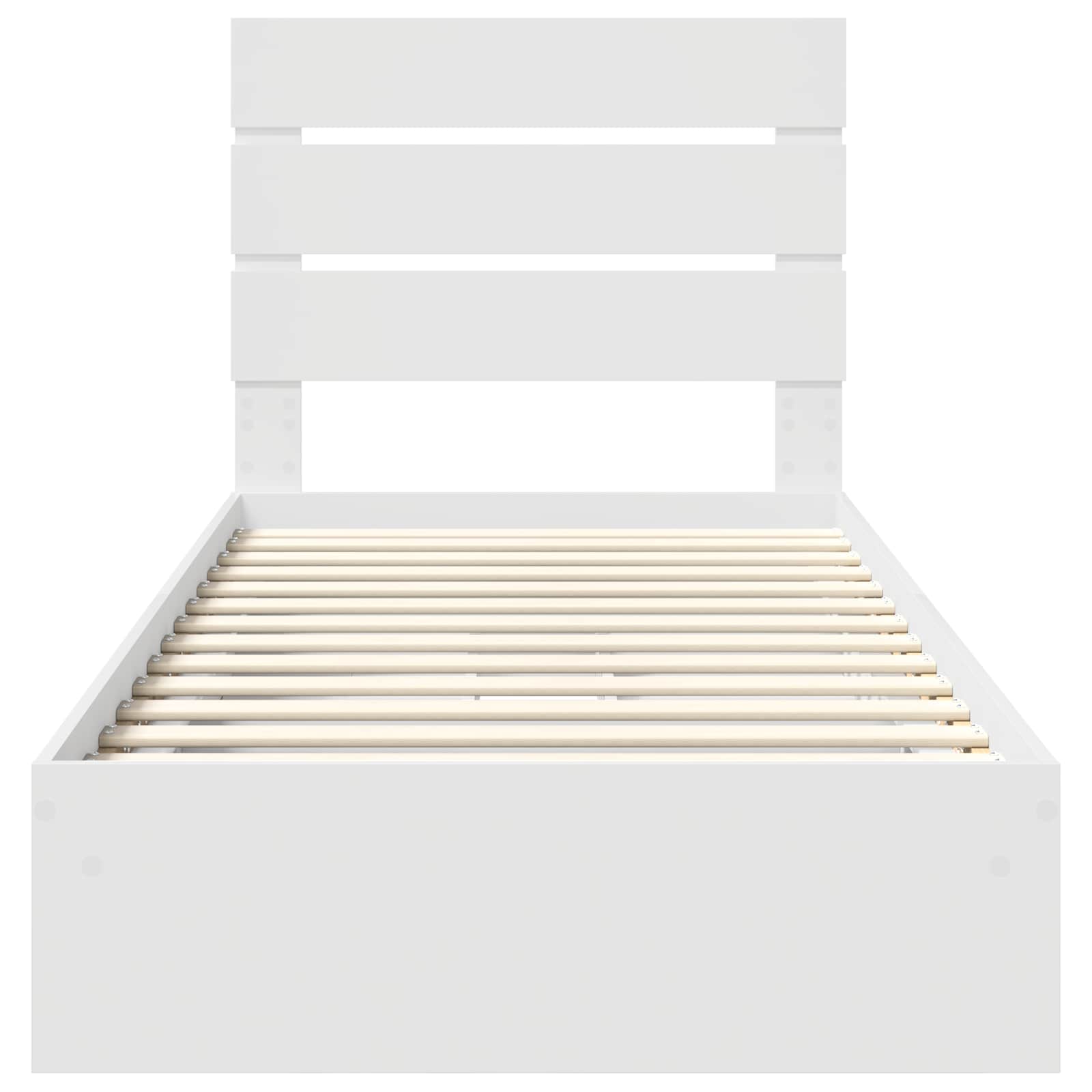 Κρεβάτι Αποθήκης Λευκό 70 x 190 cm Επεξεργασμένο ξύλο