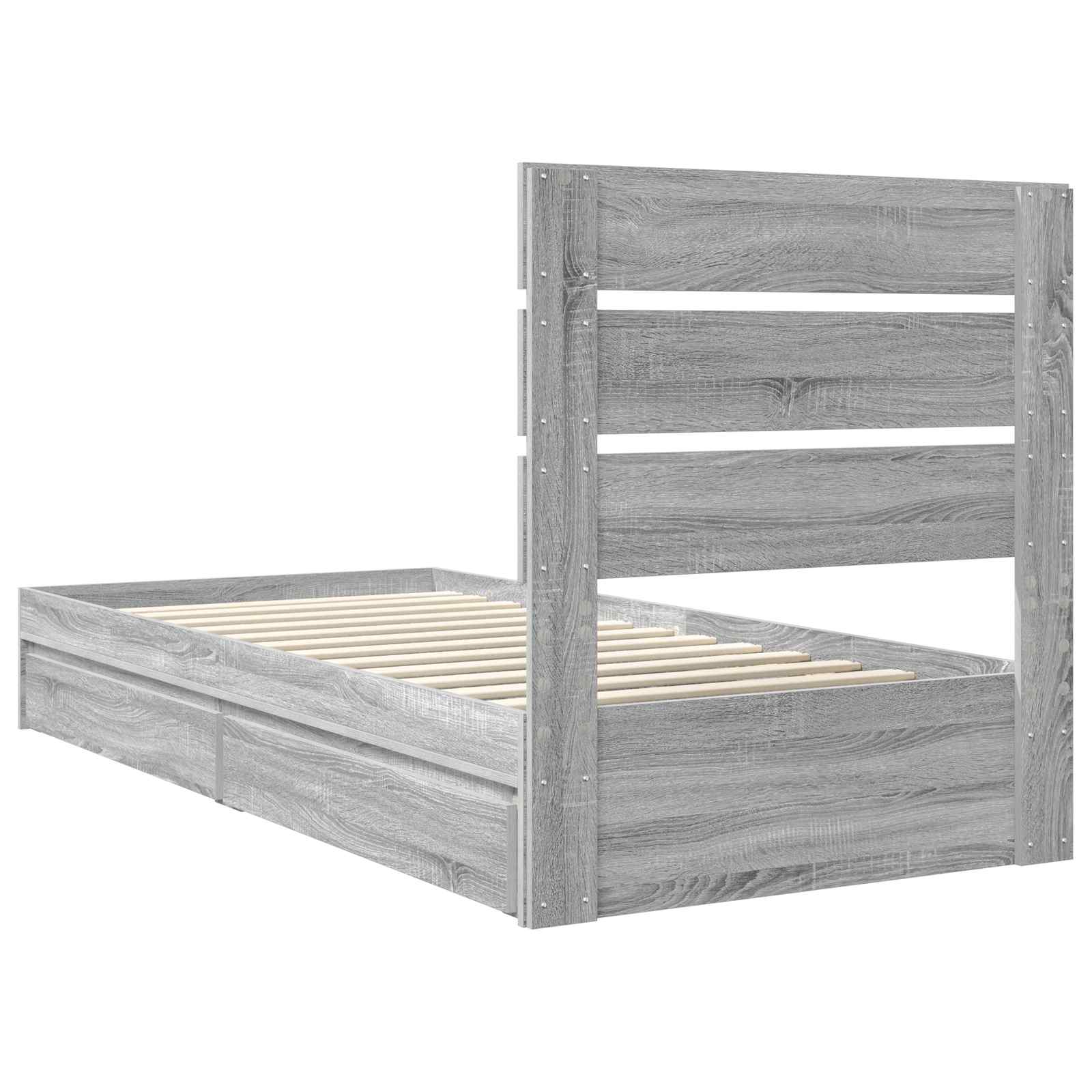 Κρεβάτι Αποθήκης Γκρίζο Σονομα 70 x 190 cm Επεξεργασμένο ξύλο