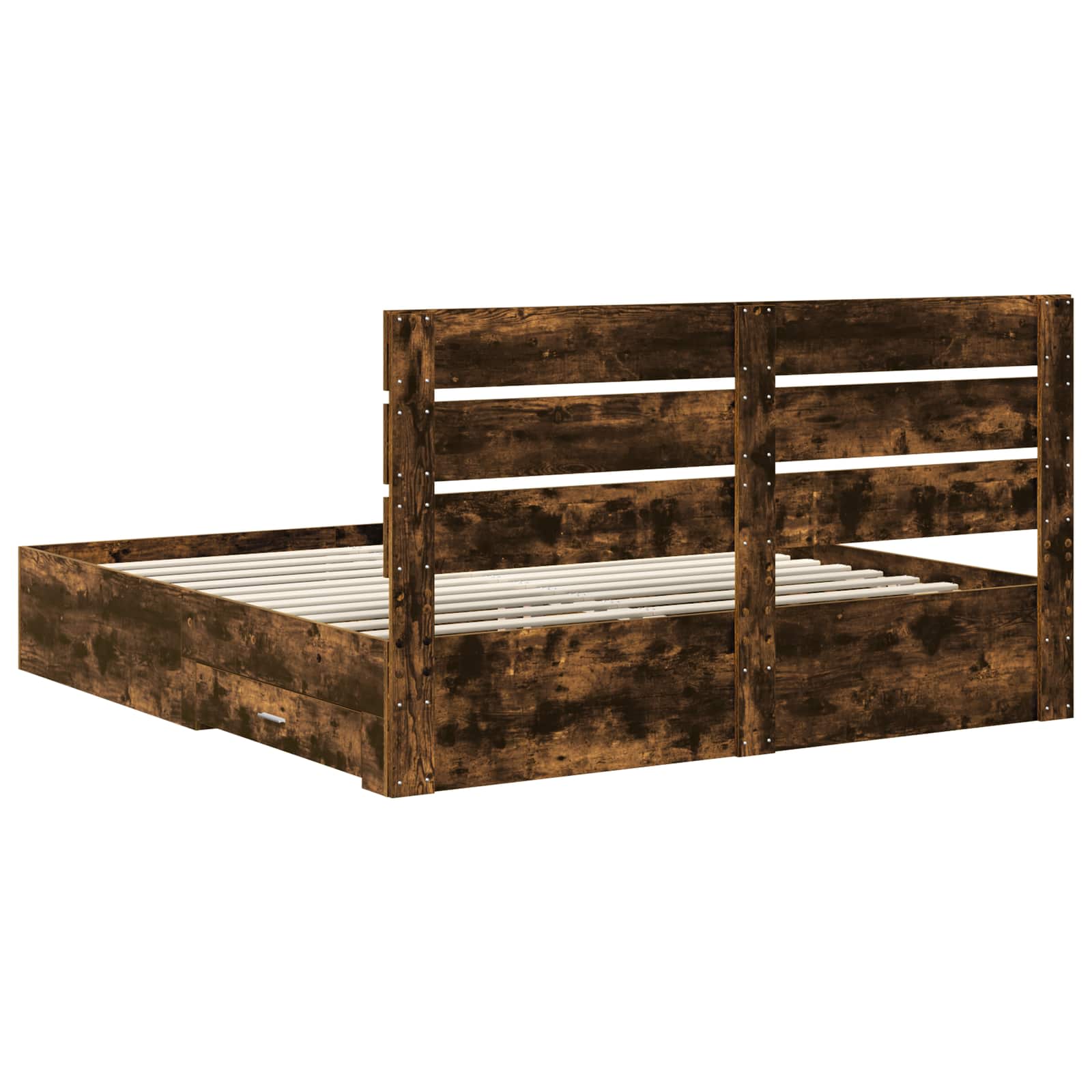 Σκελετός Κρεβατιού με συρτάρι Καπνιστό Δρύς 200 x 200 cm