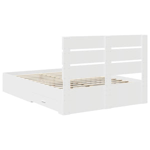 Σκελετός Κρεβατιού Λευκό 160 x 200 cm Επεξεργασμένο Ξύλο