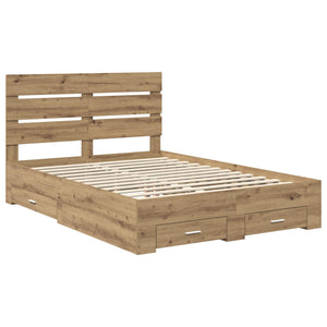 Σκελετός Κρεβατιού Artisan Oak 160 x 200 cm Επεξεργασμένο Ξύλο