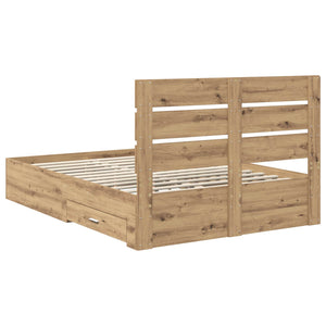 Σκελετός Κρεβατιού Artisan Oak 160 x 200 cm Επεξεργασμένο Ξύλο
