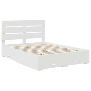 Σκελετός Κρεβατιού Λευκό 140 x 190 cm Επεξεργασμένο Ξύλο