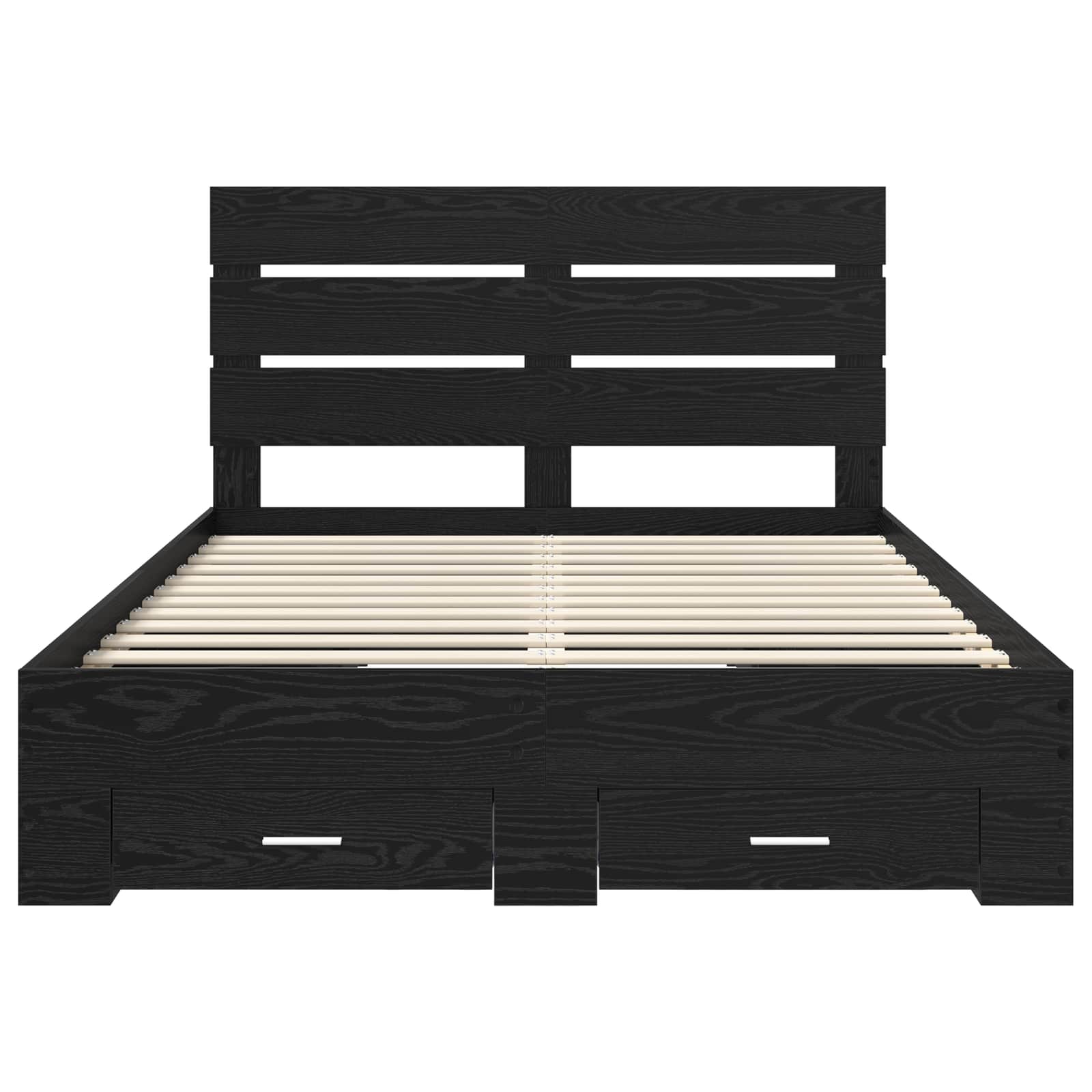 Σκελετός Κρεβατιού Μαύρη Οξυά 140 x 190 cm Επεξεργασμένο ξύλο