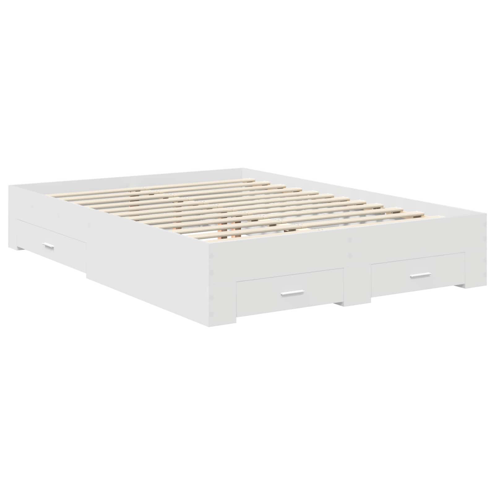 Σκελετός Κρεβατιού Λευκό 135 x 190 cm Επεξεργασμένο Ξύλο