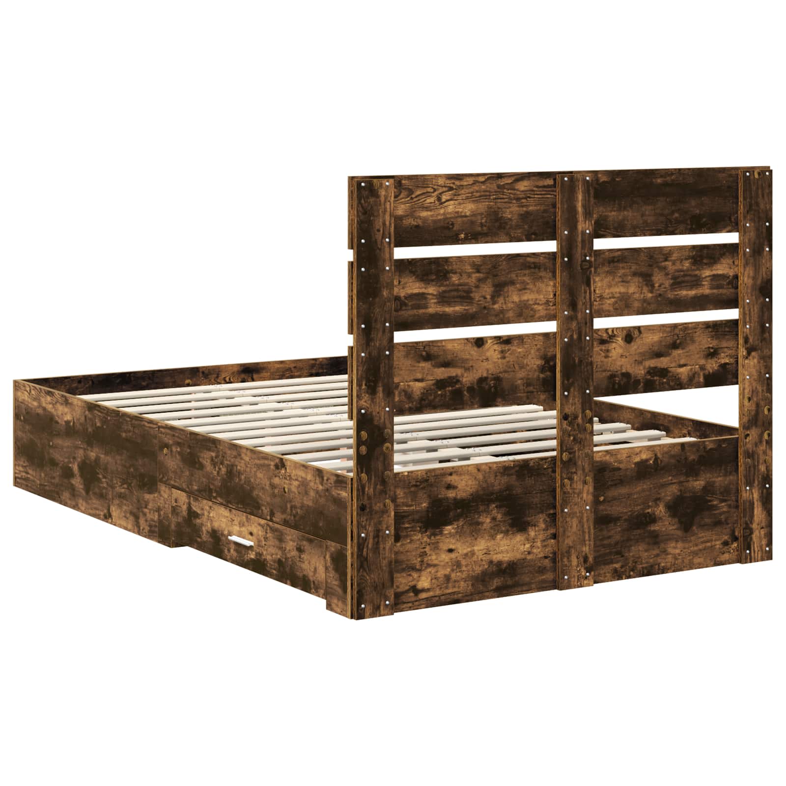 Σκελετός Κρεβατιού με συρτάρι Καπνιστό Δρύς 135 x 190 cm