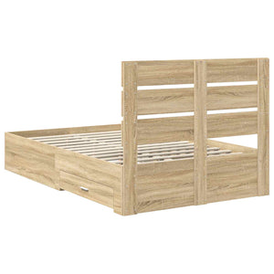 Σκελετός Κρεβατιού Δρύς Sonoma 120 x 200 cm Επεξεργασμένο Ξύλο