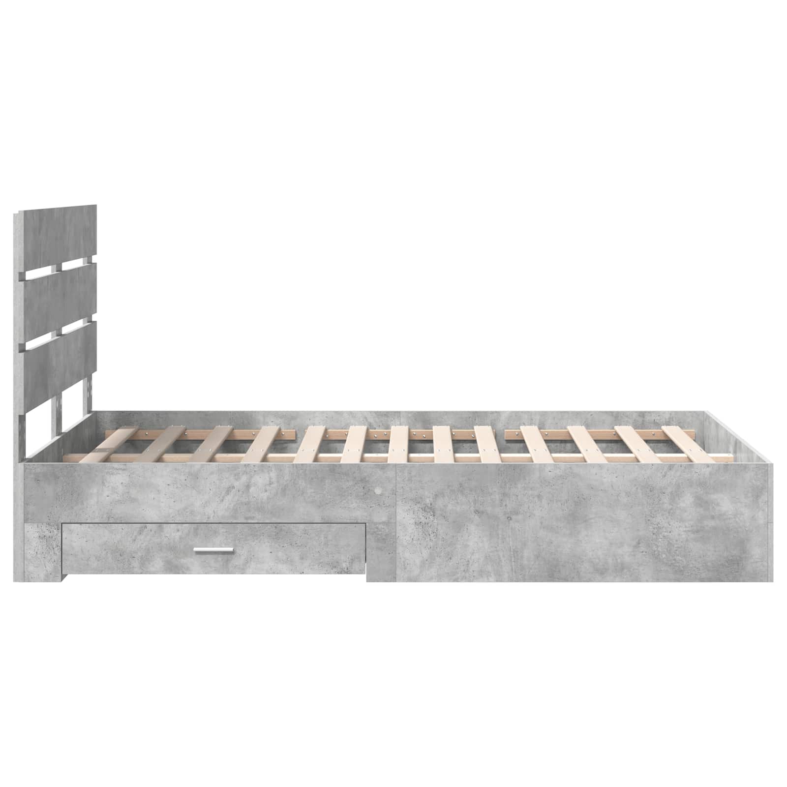 Σκελετός Κρεβατιού με συρτάρι Σκυρόδεμα Γκρι 120 x 200 cm