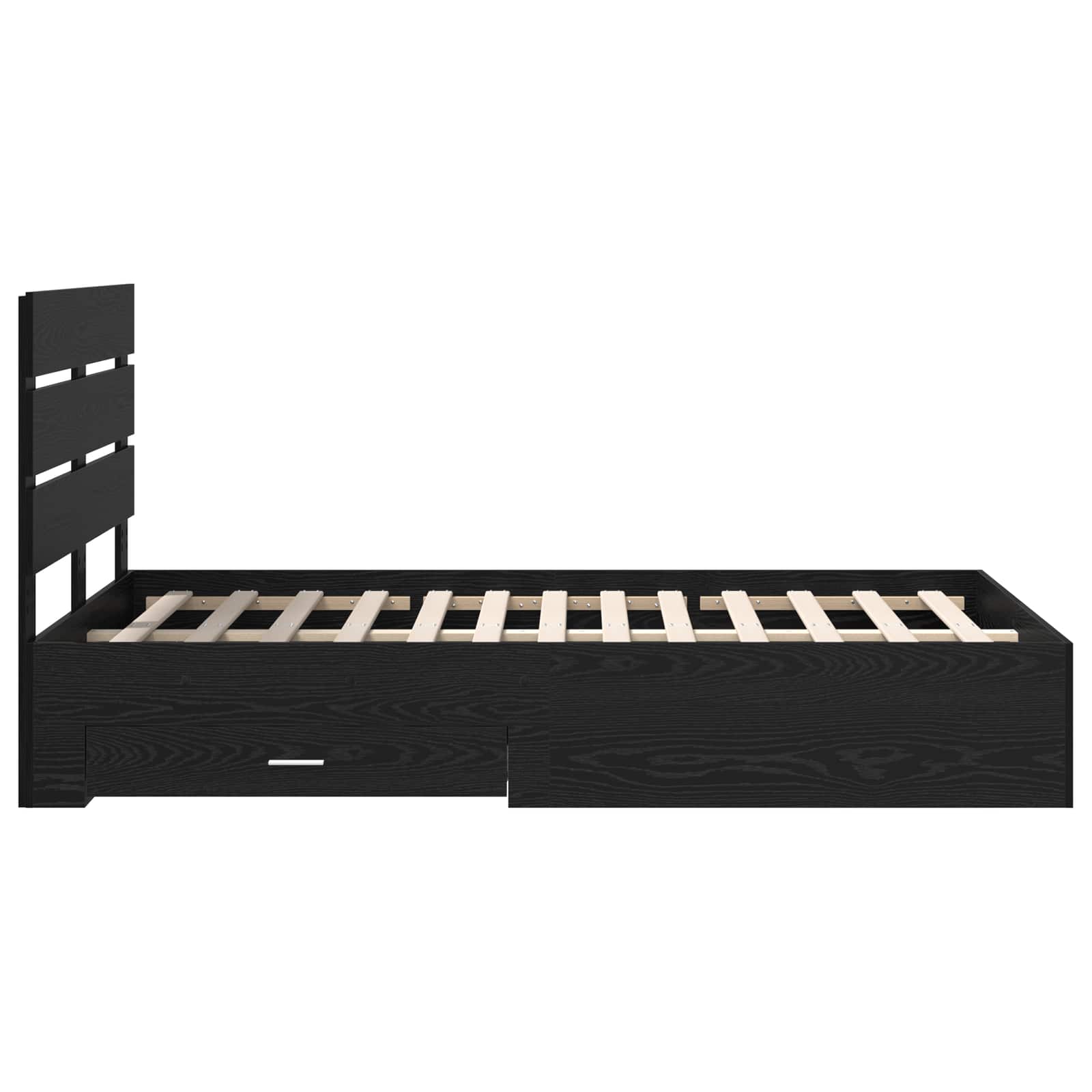 Σκελετός Κρεβατιού Μαύρη Οξυά 120 x 190 cm Επεξεργασμένο ξύλο