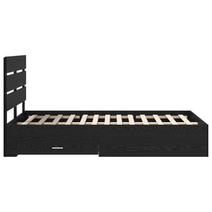 Σκελετός Κρεβατιού Μαύρη Οξυά 120 x 190 cm Επεξεργασμένο Ξύλο