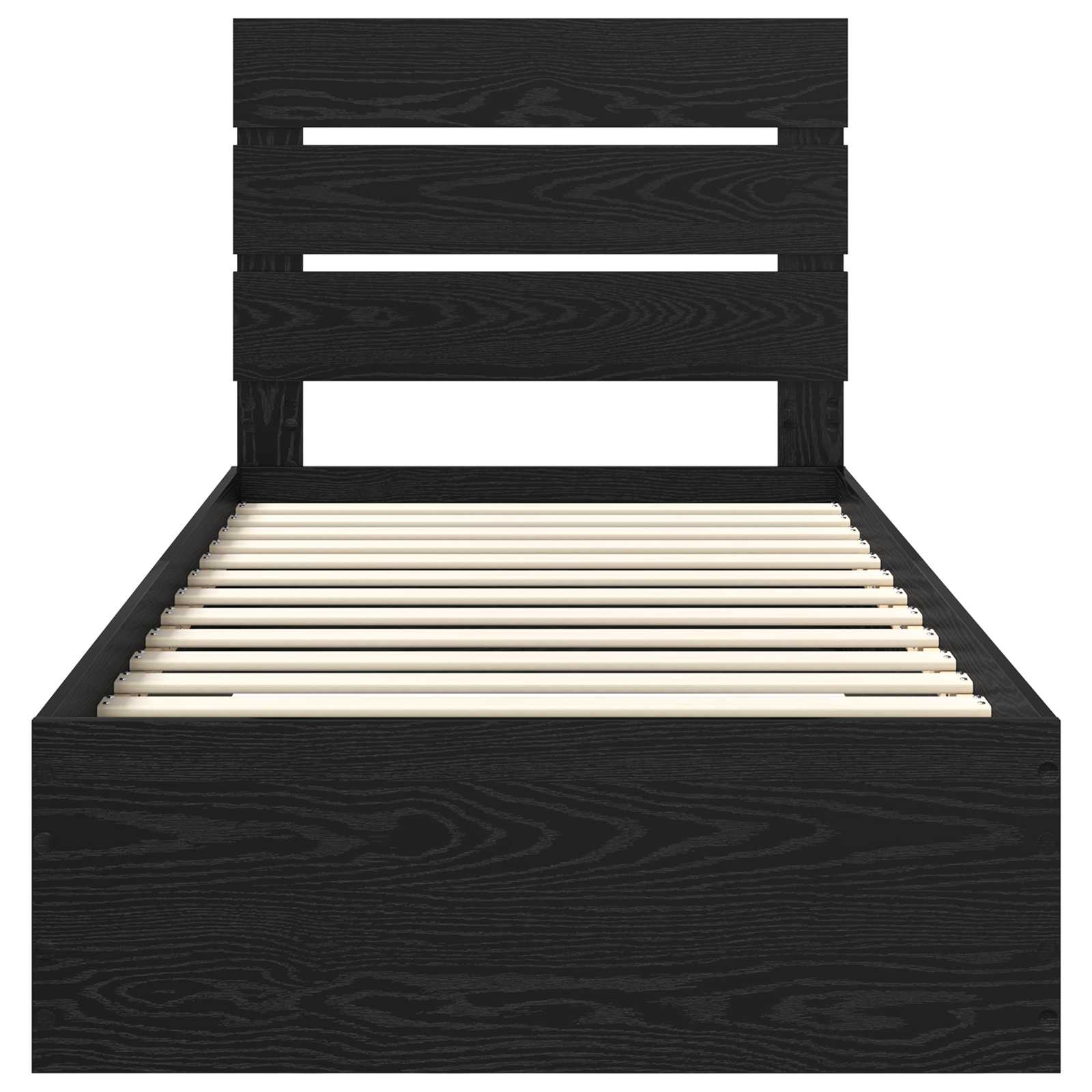 Σκελετός Κρεβατιού Μαύρη Οξυά 100 x 200 cm Επεξεργασμένο ξύλο