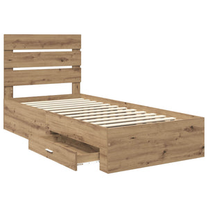 Σκελετός Κρεβατιού Artisan Oak 100 x 200 cm Επεξεργασμένο Ξύλο