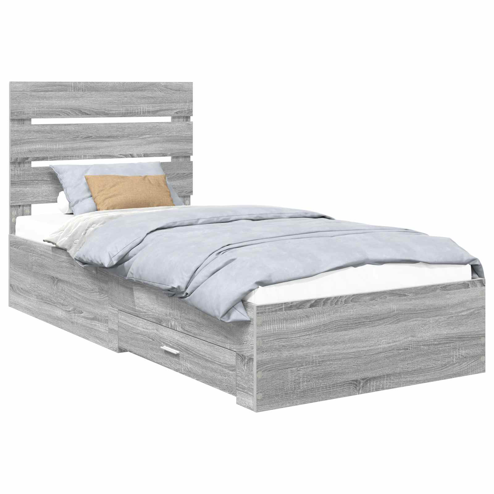 Σκελετός Κρεβατιού Γκρίζο Σονομα 90 x 190 cm Επεξεργασμένο ξύλο