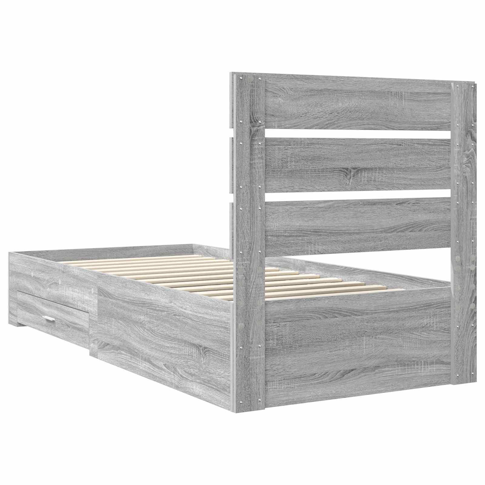 Σκελετός Κρεβατιού Γκρίζο Σονομα 90 x 190 cm Επεξεργασμένο ξύλο