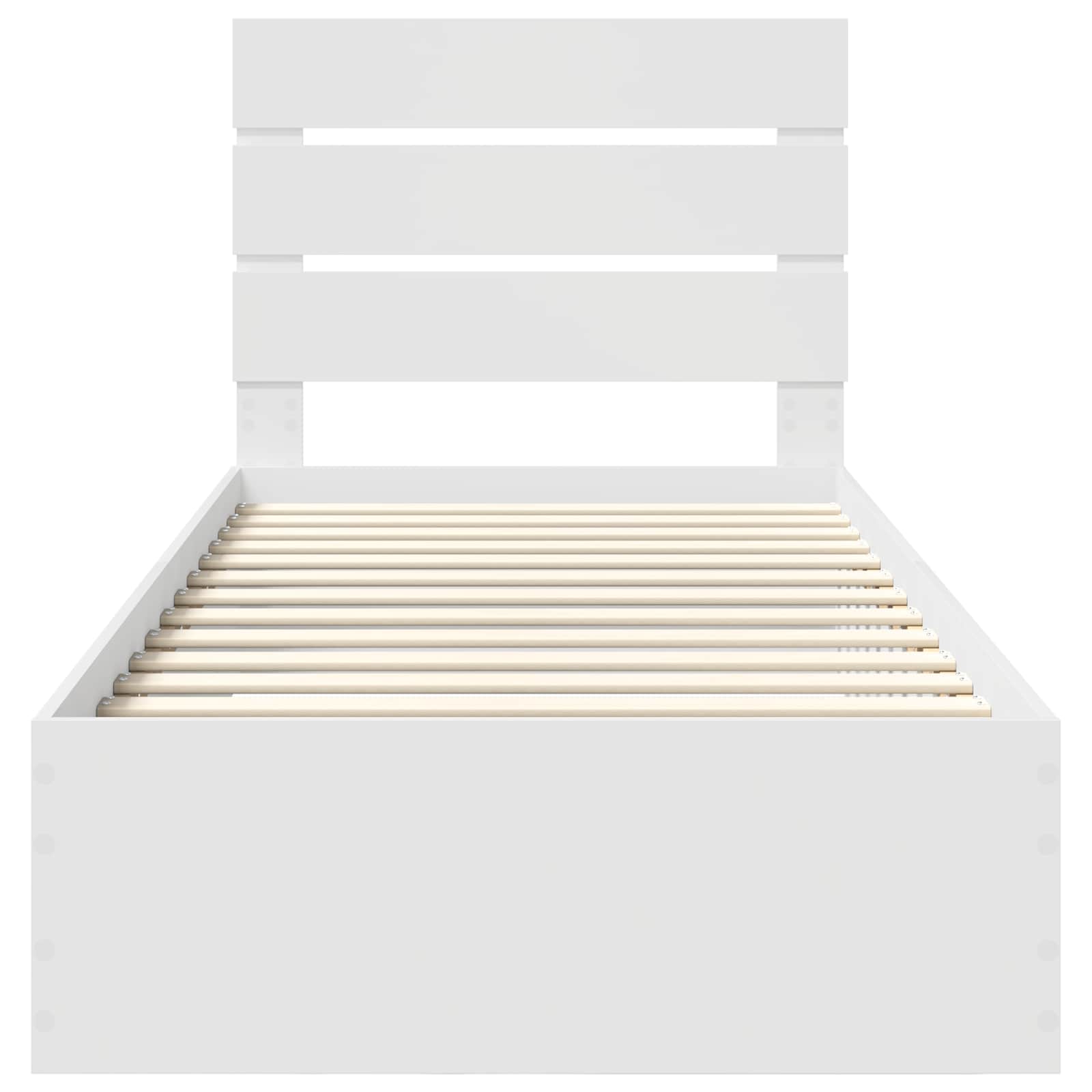 Σκελετός Κρεβατιού με συρτάρι Άσπρο και Ασημί 75 x 190 cm