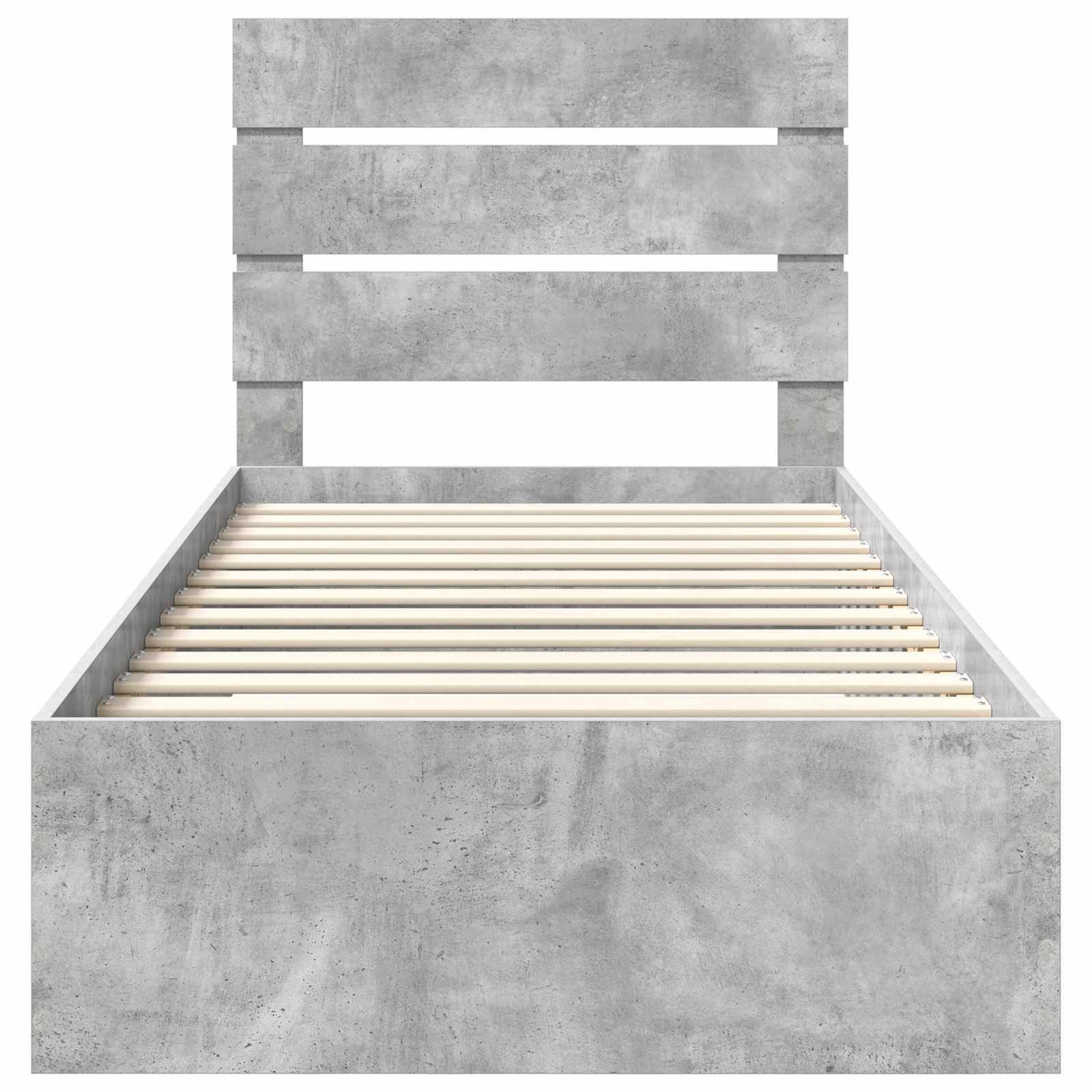 Σκελετός Κρεβατιού Γκρι Σκυρόδεμα και Ασημί 70 x 190 cm